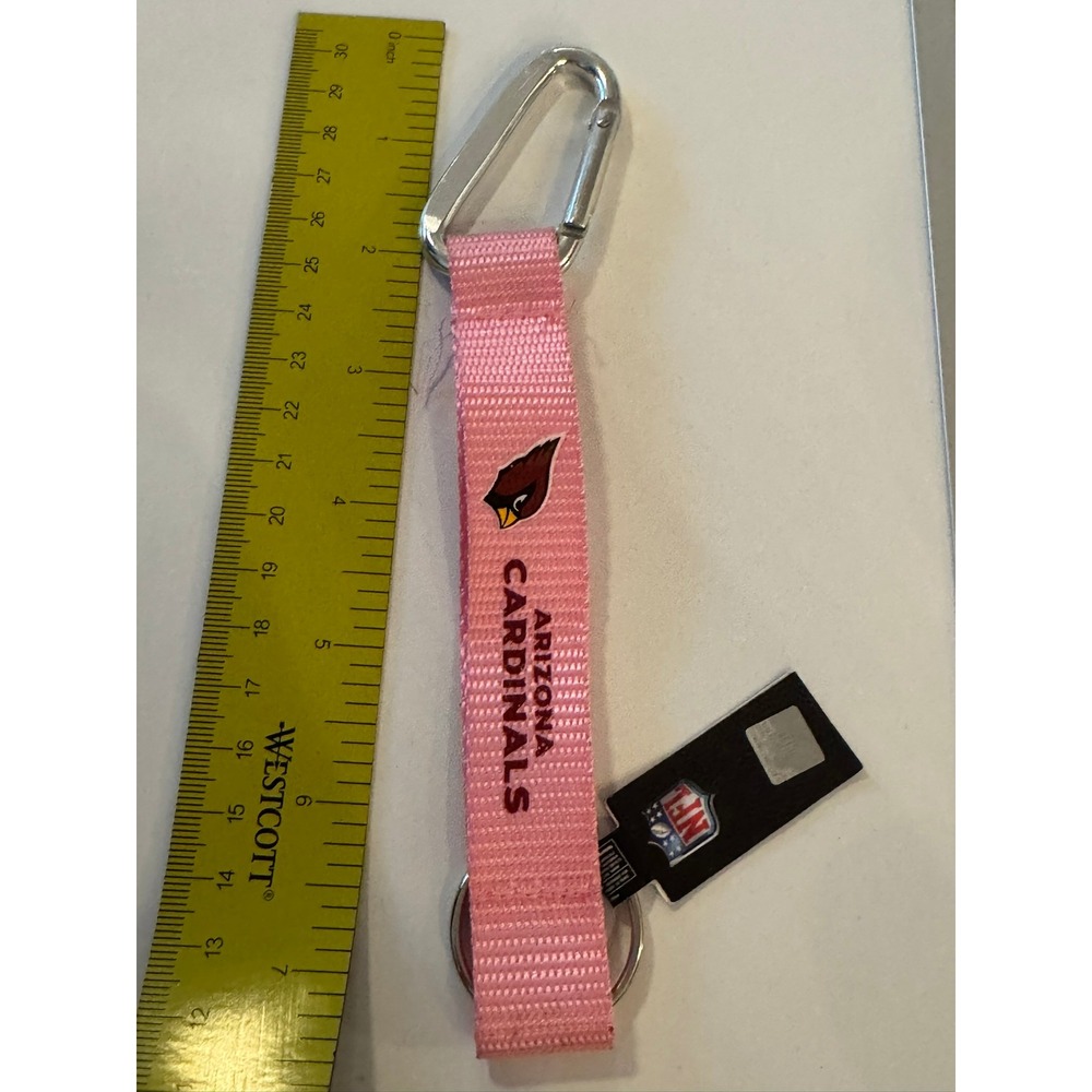 NFL Arizona Cardinals Pink Lanyard Keychain Carabiner Clip Strap Official New